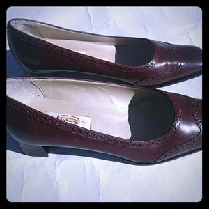 Talbots Burgundy Block Heel Pumps